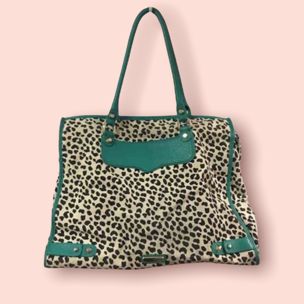 Minkoff Blue Canvas Mint Green Tote